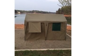 Image of Bushtec Adventure Zulu 1200 Gazebo Canvas Double Side Wall With Outer Flaps, Olive, GOLDGWLFR