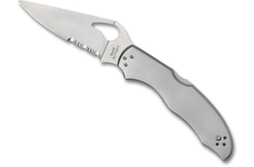 Image of Byrd by Spyderco Harrier 2 Folding Knife, 3.36 in, Partially Serrated Blade, Stainless Steel Handle, BY01PS2