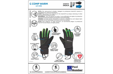 Image of C.A.M.P. G Comp Warm Gloves, Black/Green, 3XL, 3396XXXL