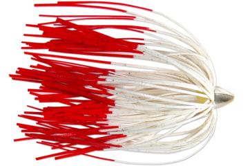 Image of C&amp;H Lures King Buster Lure, 1/8 oz Head, White/Red Fire Tail Skirt, 2.5 in, 3 Piece, CH-KB30