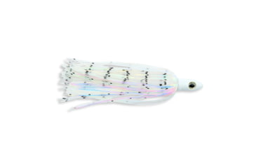 Image of C&amp;H Lures Mahi Buster Bling 1oz, 6in, 1oz, White Silver Glitter Head, Clear/Pearl Disco Holographic Skirt, CH-MB04-1