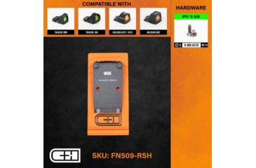 Image of C&amp;H Precision Weapons FN 509 Adapter Plate, Trijicon RMR/SRO, Holosun, 407C, 507C,508C, 508T, Black, FN509-RSH