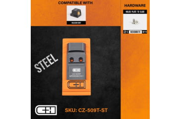 Image of C&amp;H Precision Weapons Optics Adapter Plate, Cz P-10 V4 Mil/leo, Steel, Holosun 509T, CZ-509T-ST