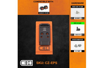 Image of C&amp;H Precision Weapons Optics Adapter Plate, Cz P-10 V4 Mil/Leo, Anodized, Black, CZ-EPS