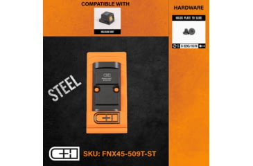 Image of C&amp;H Precision Weapons Optics Adapter Plate, Fn, Fnx-45 V4 Mil/leo, Steel, Holosun 509T, FNX45-509T-ST