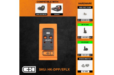 Image of C&amp;H Precision Weapons Optics Adapter Plate, Hk 2020 Vp9 V4 Mil/leo, Leupold Delta Point Pro, HK-DPPEFLX