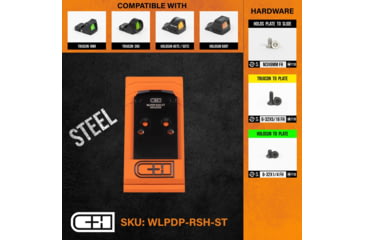 Image of C&amp;H Precision Weapons Optics Adapter Plate Walther Defense Pdp 1.0, Trijicon RMR/SRO, WLPDP-RSH-ST