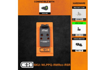 Image of C&amp;H Precision Weapons Optics Adapter Plate Walther PPQ/Q4/Q5, Trijicon RMRcc - Rear Sight Rear, WLPPQ-RMRCC-RSR