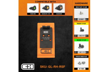 Image of C&amp;H Precision Weapons V4 MIL/LEO Adapter Plate, Glock MOS, Trijicon RMR / Holosun 407C / 507C / 508C/ 508T, Black, GL-RH-RSF