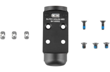 Image of C&amp;H Precision Weapons Agency Optic System Optic Mounting Plate, Holosun 407K/507K, Matte Finish, Black, AOS-HOLOk-NRS