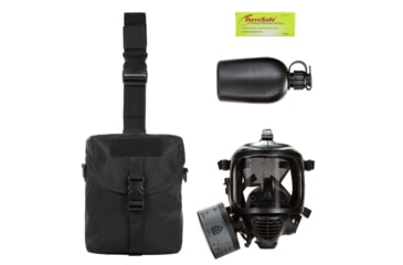 Image of MIRA Safety Military Gas Mask &amp; Nuclear Survival Kit, Black, Small, NBC6M