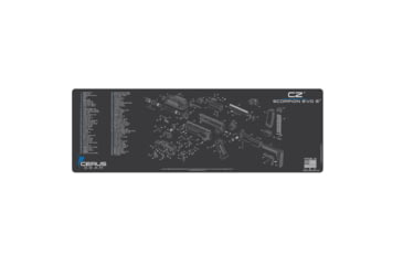 Image of Cerus Gear CZ SCORPION EVO 3 SCHEMATIC PROMAT - CHARCOAL GRAY/CERUS BLUE E1D06058, CERRMCZEVOSCHGRY