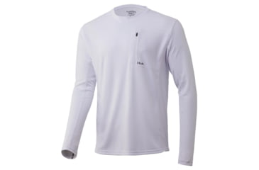 Image of HUK Performance Fishing Icon X Long Sleeve Pocket Shirt - Mens, White, Small, H1200284-100-S