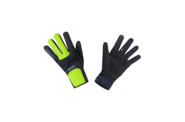 Image of GOREWEAR M WINDSTOPPERR Thermo Gloves in Black/Neon Yellow Large Windproof ECAA6488, 100491-9908-8