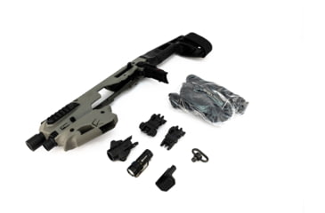 Image of CAA Glock MCK - Advanced Micro Conversion Kit, Glock 17/19/19X/22/23/31/32/45, Front &amp; Rear Sights, Thumb Rest, 500 Lumens Light, One Point Sling, Sling Mount, Tungsten Gray, Long Stabilizer, MCKGTUA