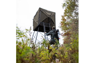 Image of Cage Permanent Hub Blinds Tower Cage R30 Hunting Blind, Black, 8 Foot, CTR3008