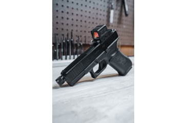 Image of Calculated Kinetics Glock MOS Dogtag Optic Plate, Holosun 509T, Law Enforcement, Black, MOS-509LEDT