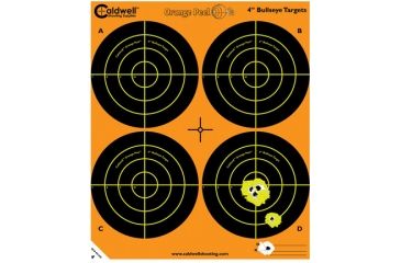 Image of Caldwell Bullseye Target, 100 Sheets, 4in, Orange Peel 410058