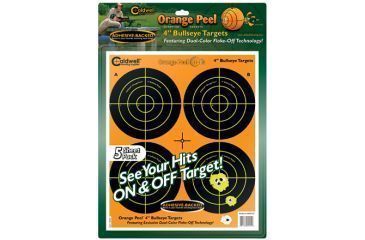Image of Caldwell Bullseye Target, 5 Sheets, 4in, Orange Peel 405515 