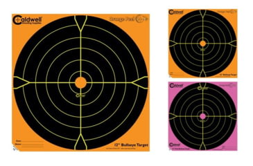 Image of Caldwell Orange Peel 12-in Bullseye Targets, Chartreuse/White, Orange Peel, Pink