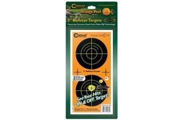 Image of Caldwell Orange Peel Bulls Eye Targets w/ Dual-color Flake-off, 3in, 15 Sheets 391984 
