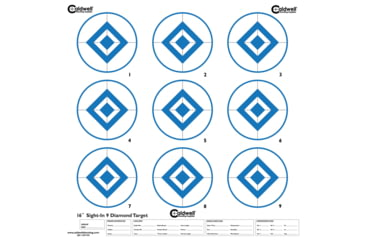 Image of Caldwell Paper Target, 16in, 9-Diamond Blue, 10 Pack, 1175519