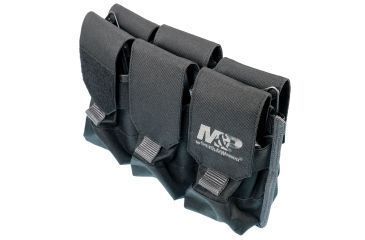 Image of Smith &amp; Wesson Pro Tac 6 AR/AK Magazine Pouch, Black With M&amp;P Logo, 110181