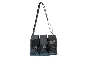 Image of Smith &amp; Wesson Pro Tac 6 AR/AK Magazine Pouch, Black With M&amp;P Logo, 110181