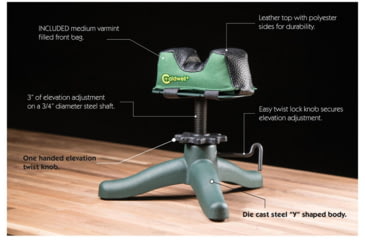 Image of Caldwell Rock Jr Front Shooting Rest w/ Rubber and Metal Spike Feet 323225