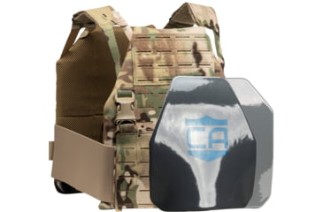 Image of Caliber Armor Caliber AR550 DV8 - Level III+ Body PolyShield Armor Complete Plate Carrier Package, Shooter/SAPI Cut, MultiCam, 10x12in, 19-AR550-SPC-DV8-SC-SAPI-MC