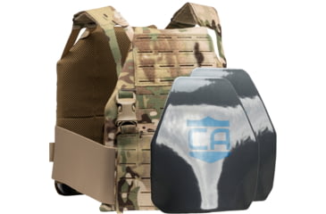 Image of Caliber Armor Caliber AR550 DV8 - Level III+ Body PolyShield Armor Complete Plate Carrier Package, Shooters Cut, MultiCam, 10x12in, 19-AR550-SPC-DV8-SH-MC