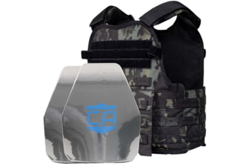 Image of Caliber Armor AR550 11 x 14 Level III+ Body Armor w/ PolyShield Spall Coat and Condor MOPC Package, Black Multicam, Medium/2XL, 19-AR550-MOPC-1114-SPC-BMC