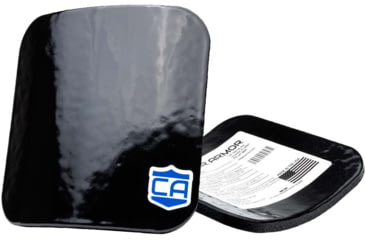 Image of Caliber Armor AR550 III+ Steel Body Armor Side Plates, Standard Protection, Black, 6'' X 6'', 19-AR550-66-SET
