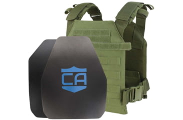 Image of Caliber Armor AR550 Level III+ Active Shooter Response Package, Shoorers, SAPI Cut, OD Green, Medium/Extra Large, 19-AR550-ASRP-SAPI-SC-OD