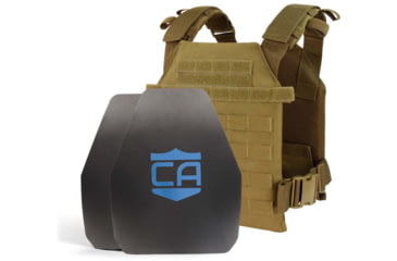 Image of Caliber Armor AR550 Level III+ Active Shooter Response Package, Shooters Cut, Coyote Brown, Medium/Large, 19-AR550-ASRP-CB