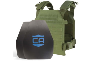 Image of Caliber Armor AR550 Level III+ Active Shooter Response Package, Shooters Cut, OD Green, Medium/Large, 19-AR550-ASRP-OD