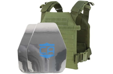 Image of Caliber Armor AR550 Level III+ Quick Response Package w/PolyShield Spall Coat, Shooter Cut, OD Green, Medium/2XL, 19-AR550-QRP-SPC-OD