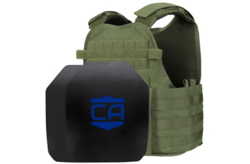 Image of Caliber Armor AR550 Level III+ Body Armor and Condor MOPC Package, SAPI Cut, OD Green, Medium/2XL, 19-AR550-MOPC-SAPI-OD