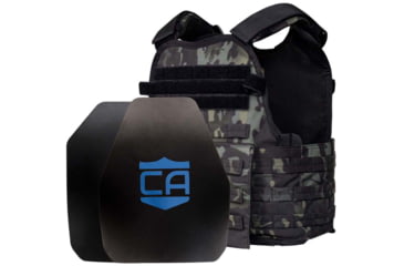 Image of Caliber Armor AR550 Level III+ Body Armor and Condor MOPC Package, SAPI Style + Shooter Cut, Black Multicam, Medium/2XL, 19-AR550-MOPC-SAPI-SC-BMC