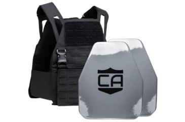 Image of Caliber Armor Caliber AV2 DV8 - RF2 Body Armor Package, Shooters Cut and SAPI Cut Back, Black, 10 x 12, 19-L-BK