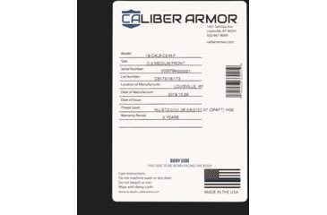 Image of Caliber Armor CaliberX IIIA Covert Body Armor Vest, Black, Small/Medium, 19-CALX-COVERT-BK-S
