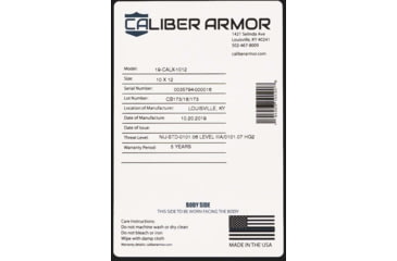 Image of Caliber Armor CaliberX IIIA Soft Body Armor Plate, 8x10 inch, 19-CALX-0810