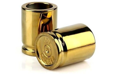 Image of Caliber Gourmet 50 Caliber Shot Glasses, 2 Pack, Gold CBG-SG-1002