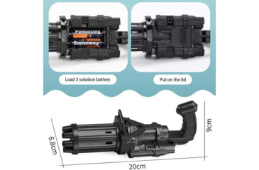Image of Caliber Gourmet Gatling Gun Bubble Maker, Black, CBG-BGUN
