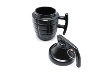 Image of Caliber Gourmet Grenade Mug w/ Lid, 22oz, Black, Ceramic, CBG-M-1069