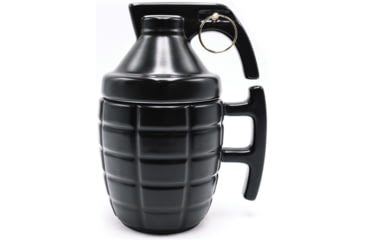 Image of Caliber Gourmet Grenade Mug w/ Lid, 22oz, Black, Ceramic, CBG-M-1069