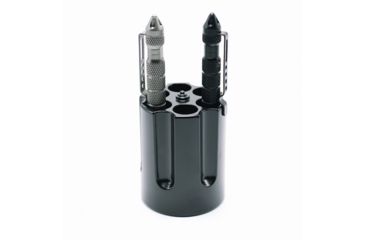 Image of Caliber Gourmet Revolver Cylinder Pen Holder, Black, 2.75 x 2.75 x 3.50 in CBG-1007-BK