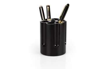 Image of Caliber Gourmet Revolver Cylinder Pen Holder, Black, 2.75 x 2.75 x 3.50 in CBG-1007-BK