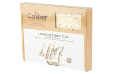 Image of Caliber Gourmet Wood Knife Puzzles, 6 Pack, Brown, CBG-PZ-03K