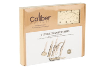 Image of Caliber Gourmet Wood Knife Puzzles, 6 Pack, Brown, CBG-PZ-03K
